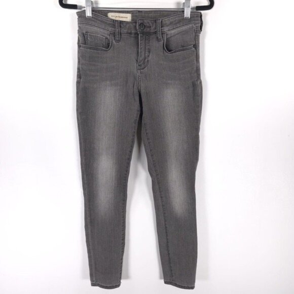 ANTHROPOLOGIE PILCRO Women’s Mid Rise Jeans Black Skinny No Size Tag 27 - Picture 2 of 12